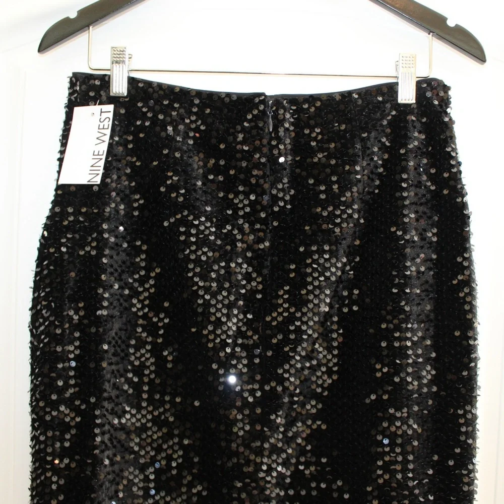 Nine West black sequin pencil skirt (women’s M) (NWT) - Picture 5 of 11